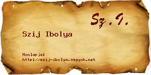 Szij Ibolya névjegykártya